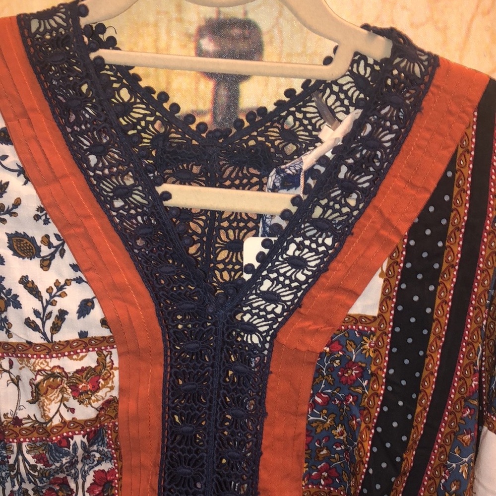 Bohemian Multi-Printed Long Sleeve Mini Dress Tunic - Picture 10 of 14